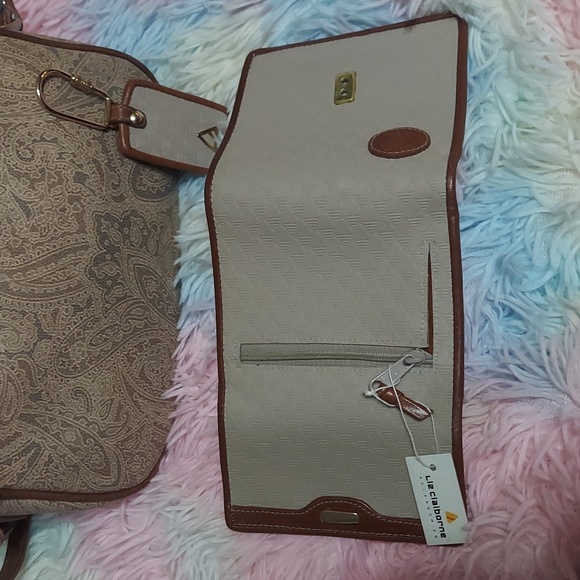 LIZ🔺️CLAIBORNE Vintage "Set" of 1989 Paisley Bag, w/ 1988 L🔺️C Wallet & Keyfob - Picture 6 of 11